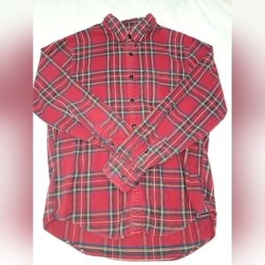 Abercrombie & Fitch Red and Black Checkered Flannel Shirt